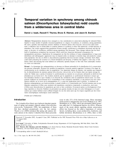 Temporal variation in synchrony among chinook Oncorhynchus tshawytscha