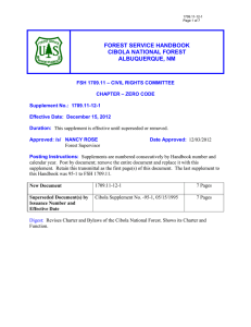 FOREST SERVICE HANDBOOK CIBOLA NATIONAL FOREST ALBUQUERQUE, NM