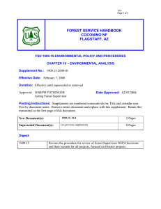 FOREST SERVICE HANDBOOK COCONINO NF FLAGSTAFF, AZ