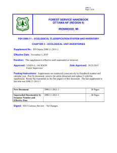 FOREST SERVICE HANDBOOK OTTAWA NF (REGION 9)  IRONWOOD, MI