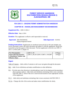 FOREST SERVICE HANDBOOK SOUTHWESTERN REGION (REGION 3) ALBUQUERQUE, NM