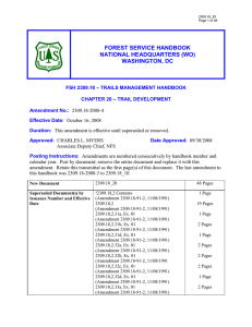 FOREST SERVICE HANDBOOK NATIONAL HEADQUARTERS (WO) WASHINGTON, DC