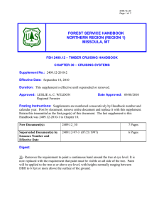 FOREST SERVICE HANDBOOK NORTHERN REGION (REGION 1) MISSOULA, MT