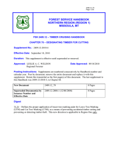 FOREST SERVICE HANDBOOK NORTHERN REGION (REGION 1) MISSOULA, MT