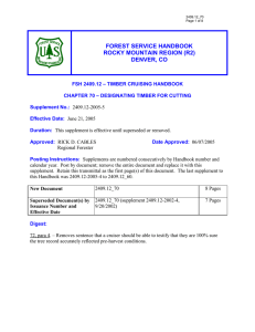 FOREST SERVICE HANDBOOK ROCKY MOUNTAIN REGION (R2) DENVER, CO