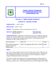 FOREST SERVICE HANDBOOK SOUTHWESTERN REGION (R3) ALBUQUERQUE, NM