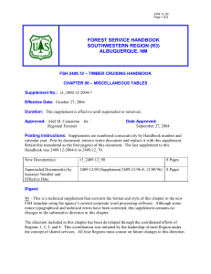 FOREST SERVICE HANDBOOK SOUTHWESTERN REGION (R3) ALBUQUERQUE, NM