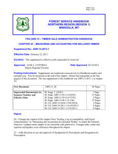 FOREST SERVICE HANDBOOK NORTHERN REGION (REGION 1) MISSOULA, MT