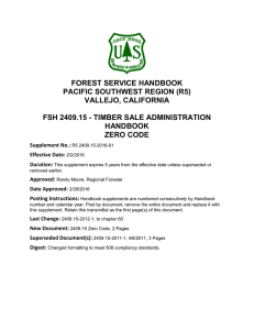 FOREST SERVICE HANDBOOK PACIFIC SOUTHWEST REGION (R5) VALLEJO, CALIFORNIA