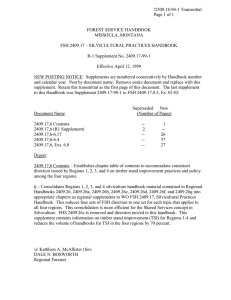 !2509.18-94-1 Transmittal Page 1 of 1 FOREST SERVICE HANDBOOK MISSOULA, MONTANA