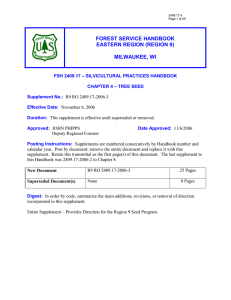 FOREST SERVICE HANDBOOK EASTERN REGION (REGION 9)  MILWAUKEE, WI