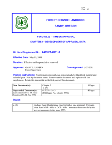 FOREST SERVICE HANDBOOK  SANDY, OREGON 2409.22-2001-1