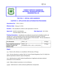 FOREST SERVICE HANDBOOK NATIONAL HEADQUARTERS (WO) WASHINGTON, DC