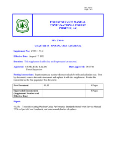 FOREST SERVICE MANUAL TONTO NATIONAL FOREST PHOENIX, AZ