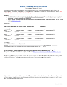 MODIFICATION/REVISION REQUEST FORM University of Wisconsin Stout