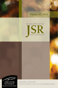 J SR Journal of Student Research Volume XI, 2012