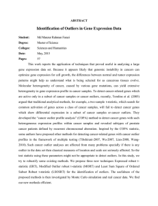 Identification of Outliers in Gene Expression Data