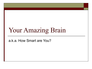 Your Amazing Brain a.k.a. How Smart are You?