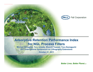 Adsorptive Retention Performance Index for NGL Process Filters