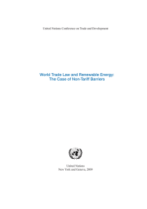 World Trade Law and Renewable Energy: The Case of Non-Tariff Barriers