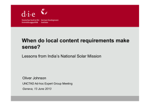 When do local content requirements make sense? Oliver Johnson