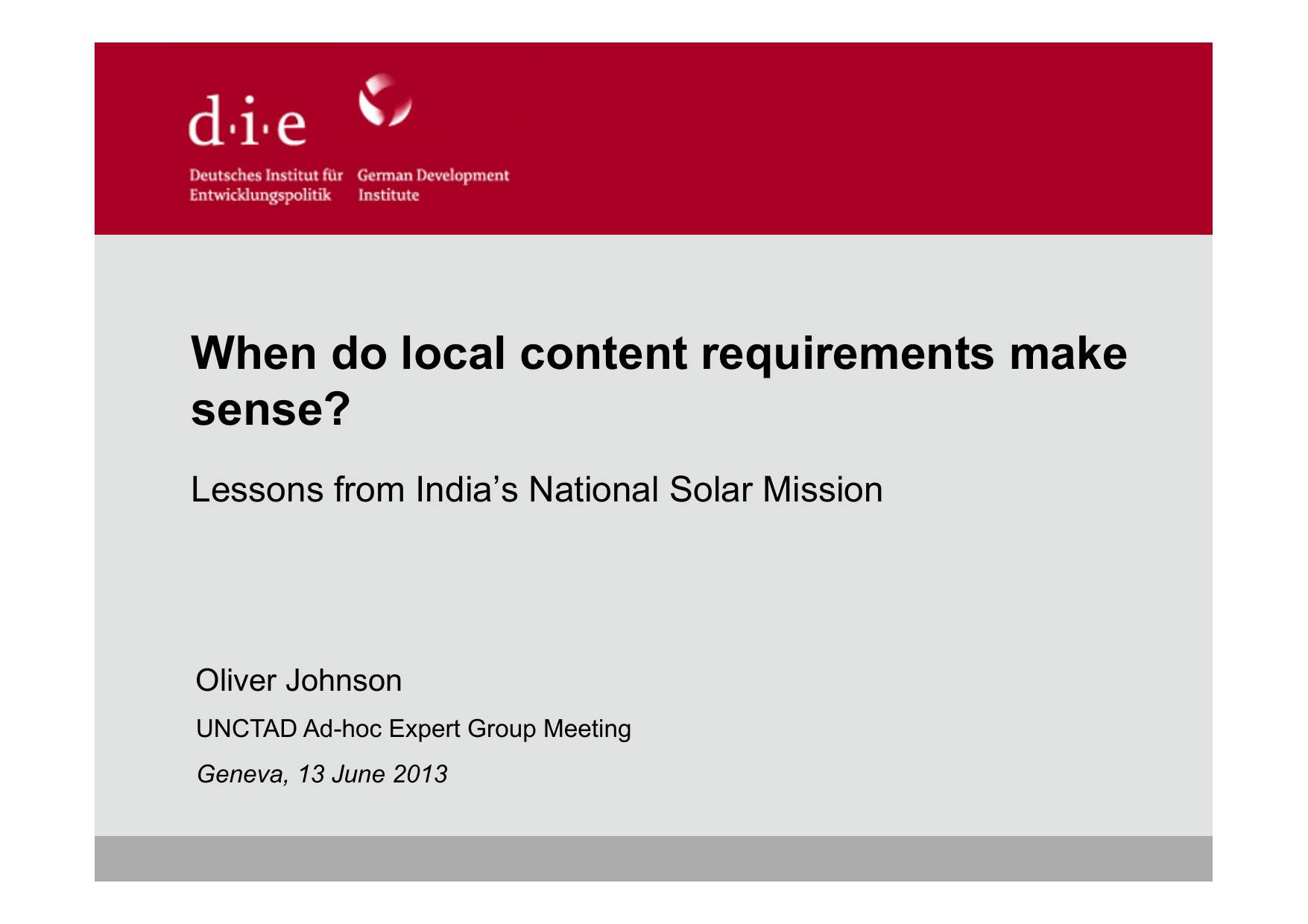 When Do Local Content Requirements Make Sense Oliver Johnson
