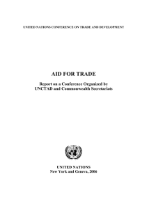 AID FOR TRADE Report on a Conference Organized by