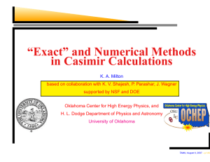 “Exact” and Numerical Methods in Casimir Calculations
