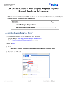AA Deans: Access &amp; Print Degree Progress Reports through Academic Advisement