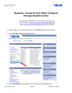 Students:  Access &amp; Print What If Reports through Student Center