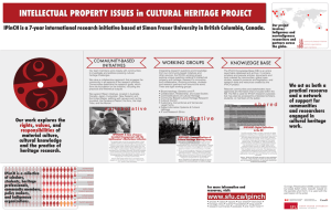 INTELLECTUAL PROPERTY ISSUES in CULTURAL HERITAGE PROJECT