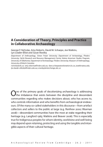 A Consideration of Theory, Principles and Practice in Collaborative Archaeology