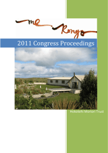 2011 Congress Proceedings 1 Hokotehi Moriori Trust