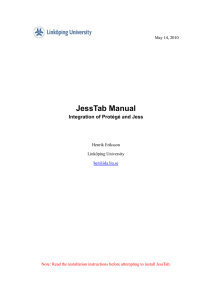 JessTab Manual Integration of Protégé and Jess  May 14, 2010