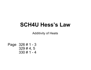 SCH4U Hess’s Law Page  326 # 1 - 3