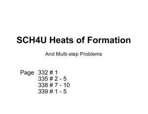 SCH4U Heats of Formation Page  332 # 1