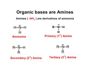 Organic bases are Amines H N H H R N R