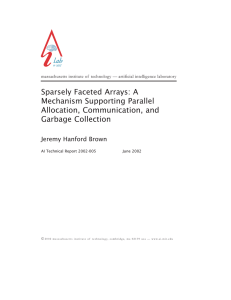 Sparsely Faceted Arrays: A Mechanism Supporting Parallel Allocation, Communication, and Garbage Collection