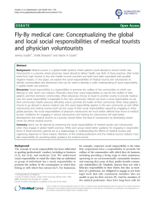 Fly-By medical care: Conceptualizing the global and physician voluntourists