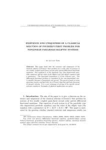 EXISTENCE AND UNIQUENESS OF A CLASSICAL NONLINEAR PARABOLIC-ELLIPTIC SYSTEMS