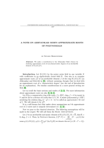 A NOTE ON ABHYANKAR–MOH’S APPROXIMATE ROOTS OF POLYNOMIALS by Szymon Brzostowski