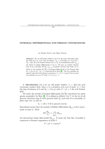 INTEGRAL DIFFERENTIALS AND FERMAT CONGRUENCES by Ernst Kunz and Rolf Waldi