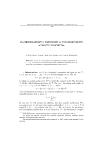 PLURISUBHARMONIC EXTENSION IN NON-DEGENERATE ANALYTIC POLYHEDRA by Per ˚