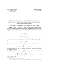 65, 1 (2013), 14–28 March 2013 CERTAIN SUBCLASSES OF UNIFORMLY STARLIKE AND