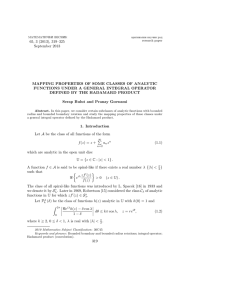 65, 3 (2013), 319–325 September 2013 FUNCTIONS UNDER A GENERAL INTEGRAL OPERATOR