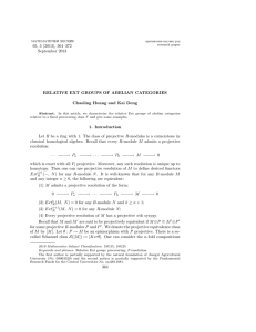 65, 3 (2013), 364–372 September 2013 RELATIVE EXT GROUPS OF ABELIAN CATEGORIES