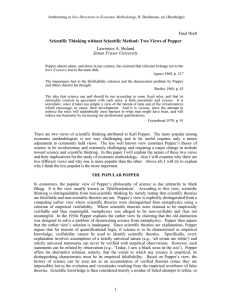 Scientific Thinking without Scientific Method: Two Views of Popper Final Draft