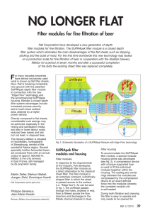 NO LONGER FLAT Filter modules for fine filtration of beer