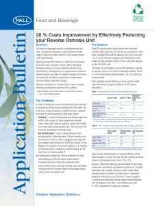 28 % Costs Improvement by Effectively Protecting your Reverse Osmosis Unit Overview