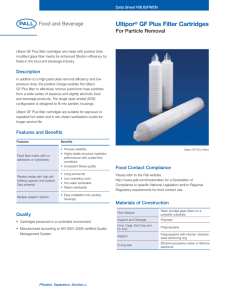 Ultipor GF Plus Filter Cartridges For Particle Removal Data Sheet FBUGFWEN